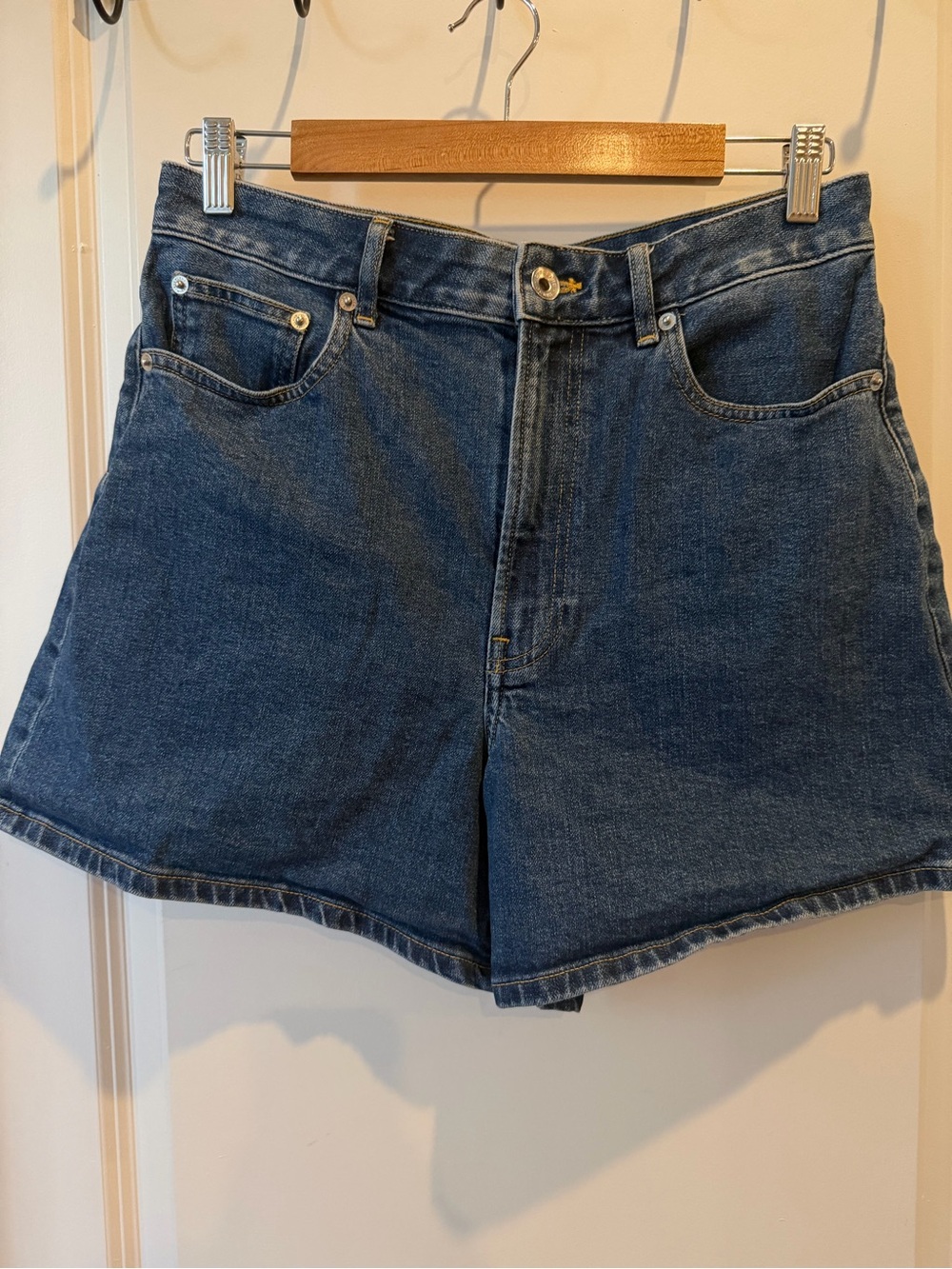 Everlane Dark Blue High-Rise Denim Shorts